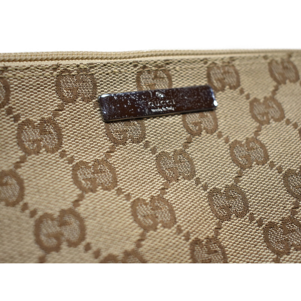 GUCCI GG Canvas Accessory Pouch Beige Tan Bag Handbag - Picture 5 of 5